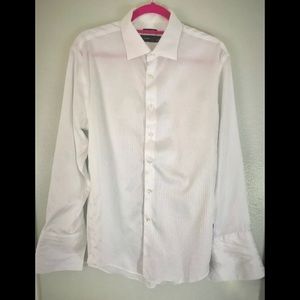 Vera Wang Black White Formal Button Shirt 16 34/35
